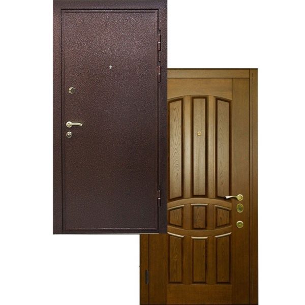 Входная дверь Порошковое напыление + МАССИВ ДУБА СП413