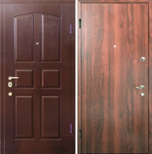 Входная металлическая дверь МДФ (шпон) и ламинат СП038
