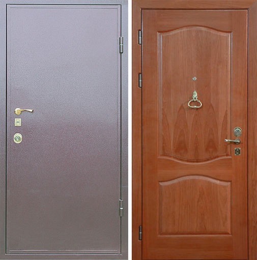 Входная металлическая дверь порошковое напыление и МДФ (шпон) СП033